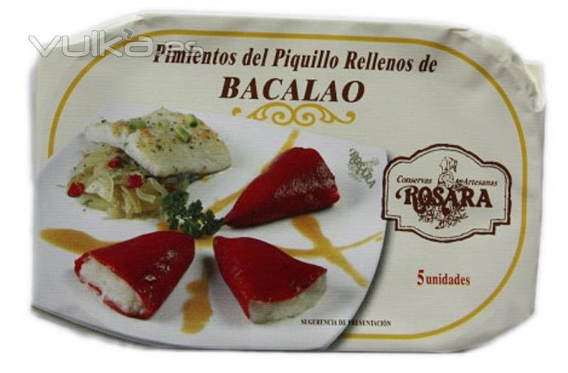 Pimiento del Piquillo relleno de Bacalao, incluye 4/5 Uds. Pimiento del piquillo de Lodosa asado en lea de haya y ...