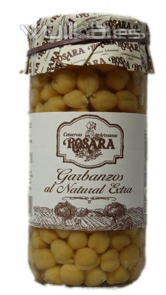 Garbanzos al natural en tarro de cristal de 1 Kg. Muy cremosos.