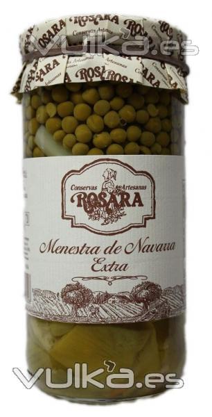 Menestra de Navarra en tarro de cristal de 1 Kg. Compuesta por esprragos de Navarra, tiernas alcachofas de la ...