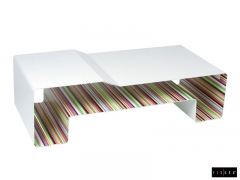 Fisura - mesa stripes rect.aluminio