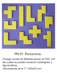 Pentaminos - Puzzle a base de piezas de distinta forma para lograr variados diseos