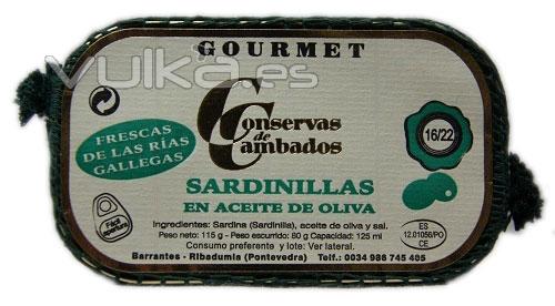 Sardinillas en Aceite de Oliva en lata de 125 grs. Sardinillas de las Ras empacadas, cortadas y evisceradas a mano ...