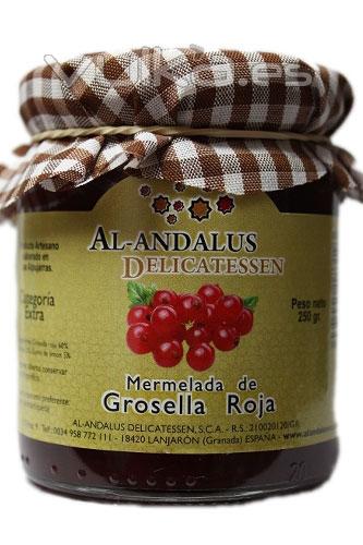 Mermelada de grosella roja en frasco de cristal de 250 grs.Las mermeladas Al-Andalus se fabrican con fruta fresca ...
