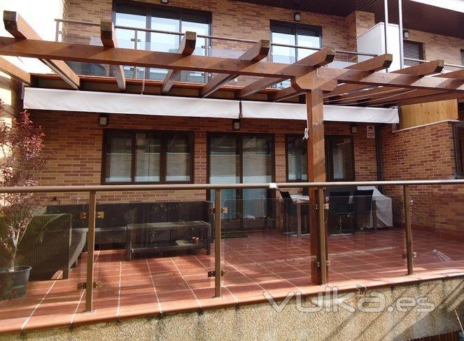 PERGOLA DE MADERA CON TOLDO Diseo+Exterior - www.dmaspv.com