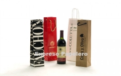 Bolsas de papel publicitarias de lujo para botellas. bolsas para vino.