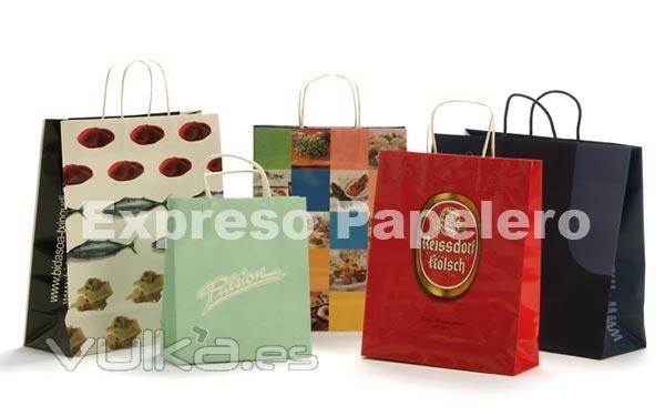 Bolsas de papel publicitarias. Bolsas personalizadas