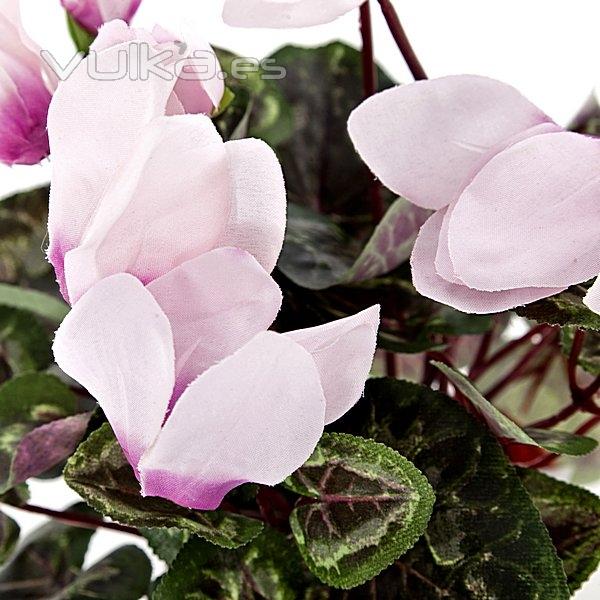 Planta artificial cyclamen rosa detalle. lallimona.com