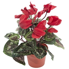 Planta artificial cyclamen roja. lallimona.com