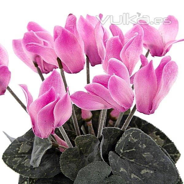 Planta artificial mini cyclamen malva detalle. lallimona.com