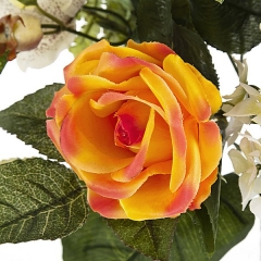 Ramo artificial de flores rosa y phalaenopsis naranja detalle lallimonacom