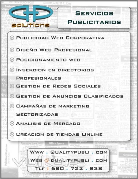 QualityPubli, publicidad web. Marketing en Internet. Anuncios clasificados. Directorios. seo. 