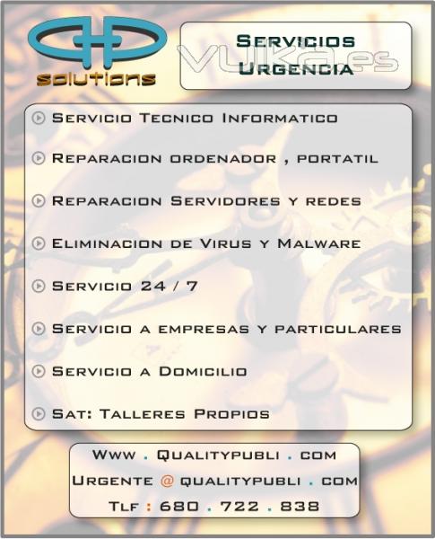 QualityPubli, servicio de urgencia: SAT Informatico a domicilio, Publicidad web urgente