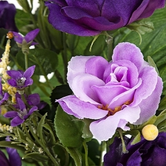 Ramo artificial de flores rosa y peonia lila detalle en lallimona.com