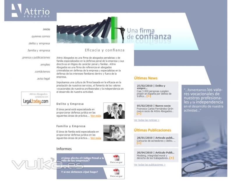 Diseo de pgina web Attrio Abogados