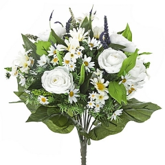 Bouquet artificial de flores ranunculo margaritas blanco en lallimonacom