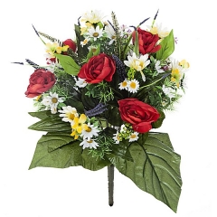Bouquet artificial de flores ranunculo margaritas rojo en lallimonacom