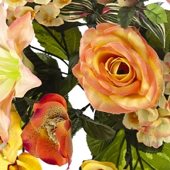 Bouquet artificial de flores liliun orquidea salmon detalle en lallimonacom