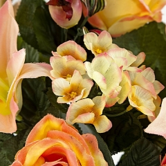 Bouquet artificial de flores liliun orquidea salmon detalle en lallimonacom