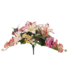 Bouquet artificial de flores liliun orquidea fucsia en lallimonacom