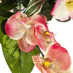 Bouquet artificial de flores liliun orquidea fucsia detalle en lallimona.com