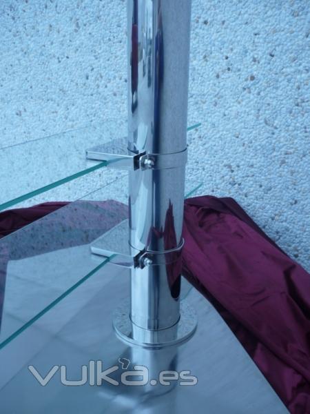 Soporte TV de Acero Inox y Cristal Templado