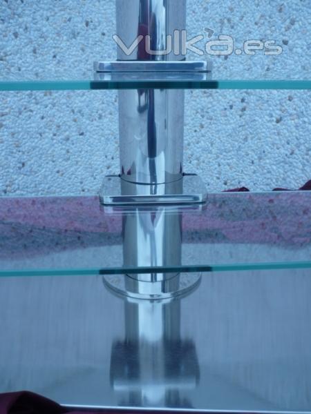 Soporte TV de Acero Inox y Cristal Templado