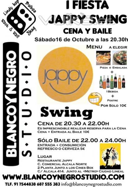 I Fiesta Jappy Swing Cena y Baile. Baila Lindy Hop y Rock & Roll en Madrid