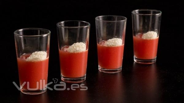 Gazpacho con polvo de palomita