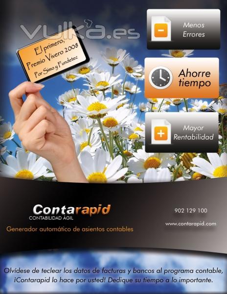 Contarapid contabilizador automático de facturas y bancos compatible con tu programa contable. 