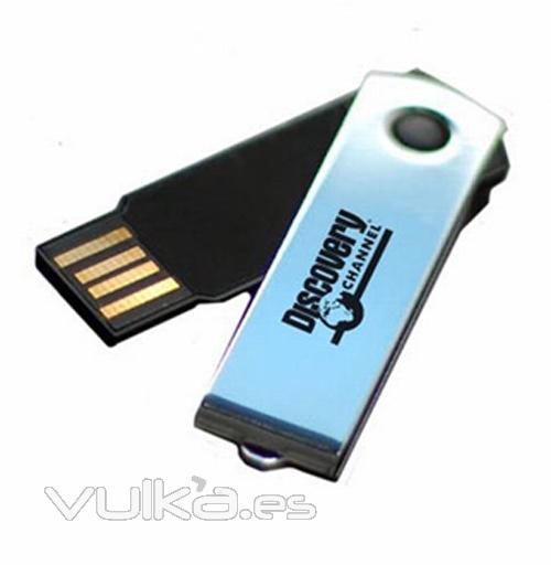 Memoria USB modelo Blade con cierre en forma de navaja y ultra fino. Elegante y resistente.