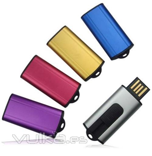 Memoria USB Slide. Pendrive de reducido tamaño y con chip deslizante. Disponible en varios colores.