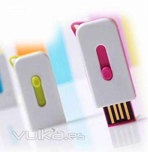 Memoria USB modelo Oki: Divertido modelo de pendrive en colores alegres y chip deslizante.