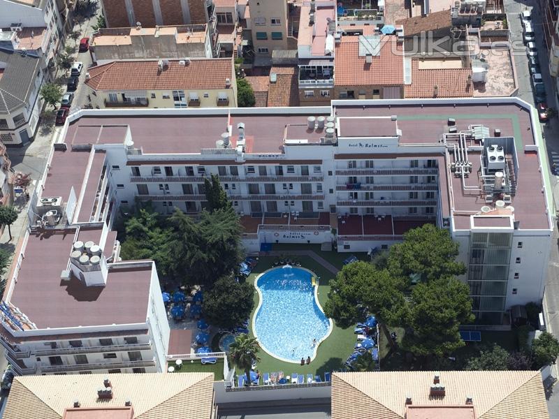 Vista aérea de la extensión del hotel