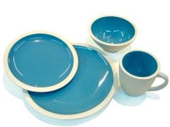 Azul vajilla de 16 piezas