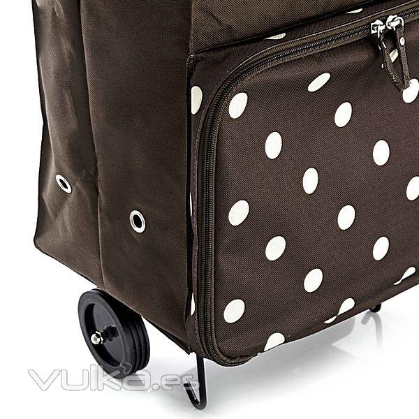 Reisenthel Foldable trolley moka dots detalle en lallimona.com