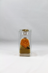 Candelabro decorativo de cristal con flor seca oasisdecorcom
