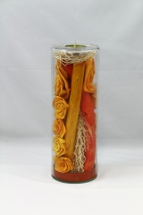 Candelabro decorativo de cristal con flor seca oasisdecor.com