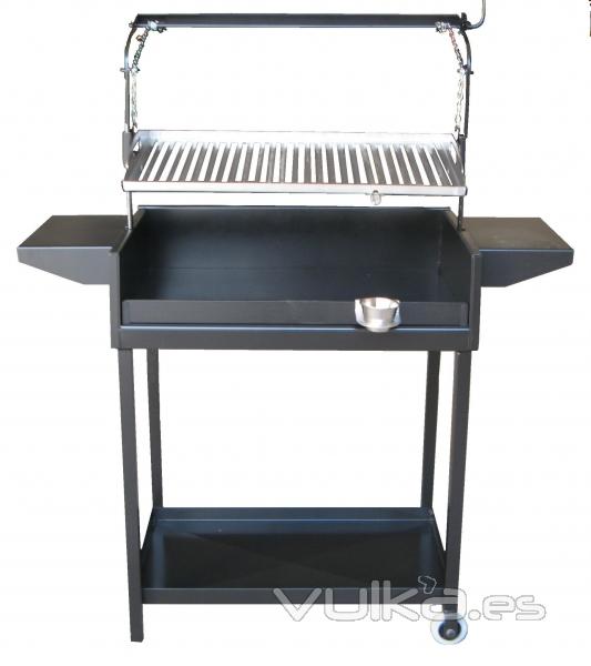 Barbacoa con parrilla inox. elevable portátil