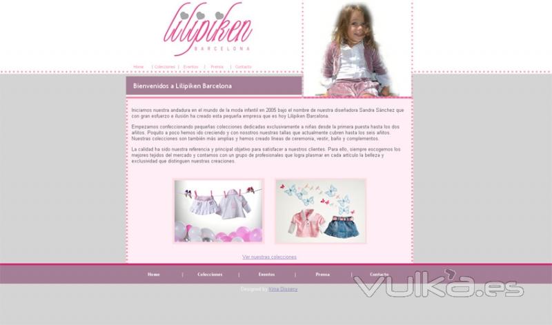 web de la firma de moda infantil Lilipiken Barcelona