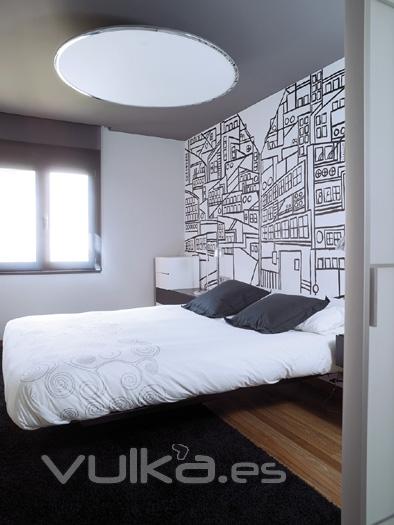 Dormitorio con Mural de Diseo Propio