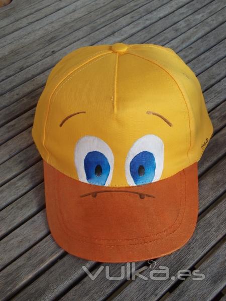 Gorra Pato. Pintada a mano con pinturas textiles de alta calidad