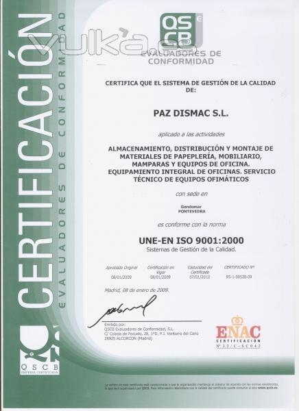 Certificado de calidad