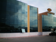 edificio construido por Plumbing Tecnology SL  para ubicación de oficinas. Situado en Mazarron, Murc