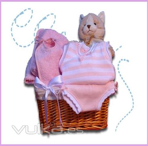 Canastilla bebe peluche gato