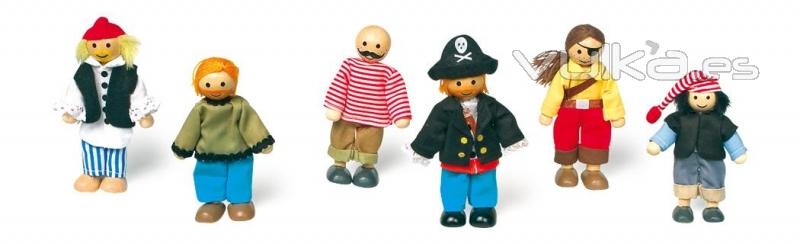 juguetes de madera www.giocojuguetes.com. Muecas piratas