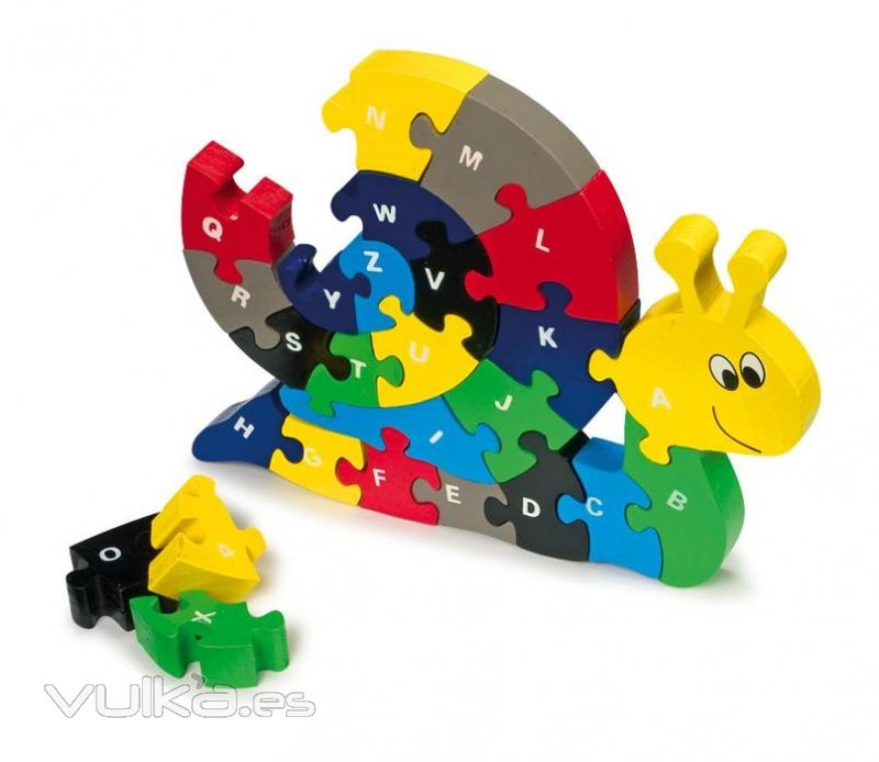 juguetes de madera www.giocojuguetes.com. Puzzle de madera caracol
