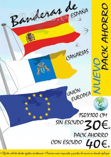 Oferta Pack de 3 Banderas 30EUR