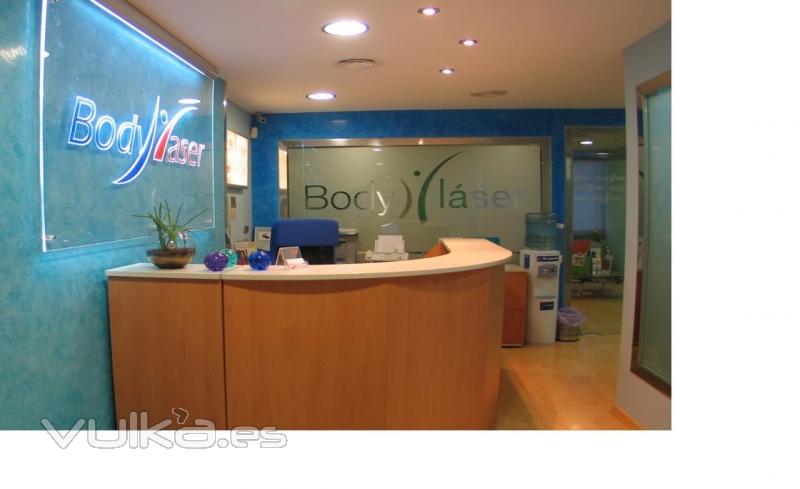 Recepcin de BODY LASER, centro de medicina esttica en Mlaga.