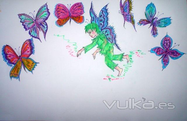 Lámina infantil serie bosque mágico: mariposas