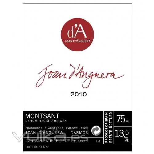 Etiqueta Joan Anguera  DO Montsant | Cellers Joan dAnguera